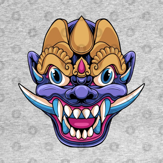 Balinese Mask Purple Demon by yudabento